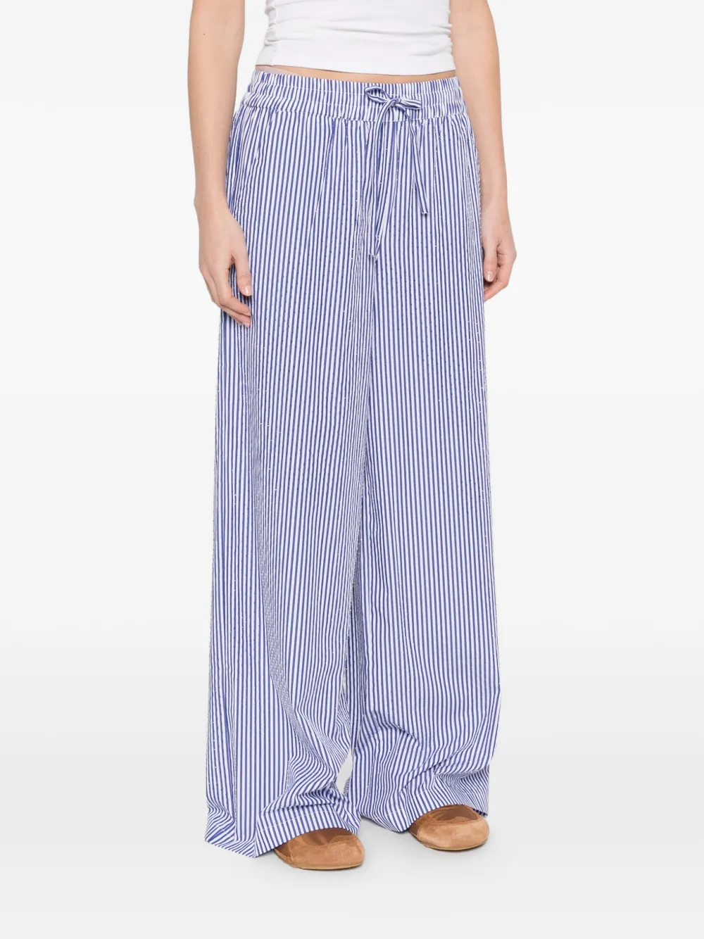 P.A.R.O.S.H. Gestreepte broek Wit