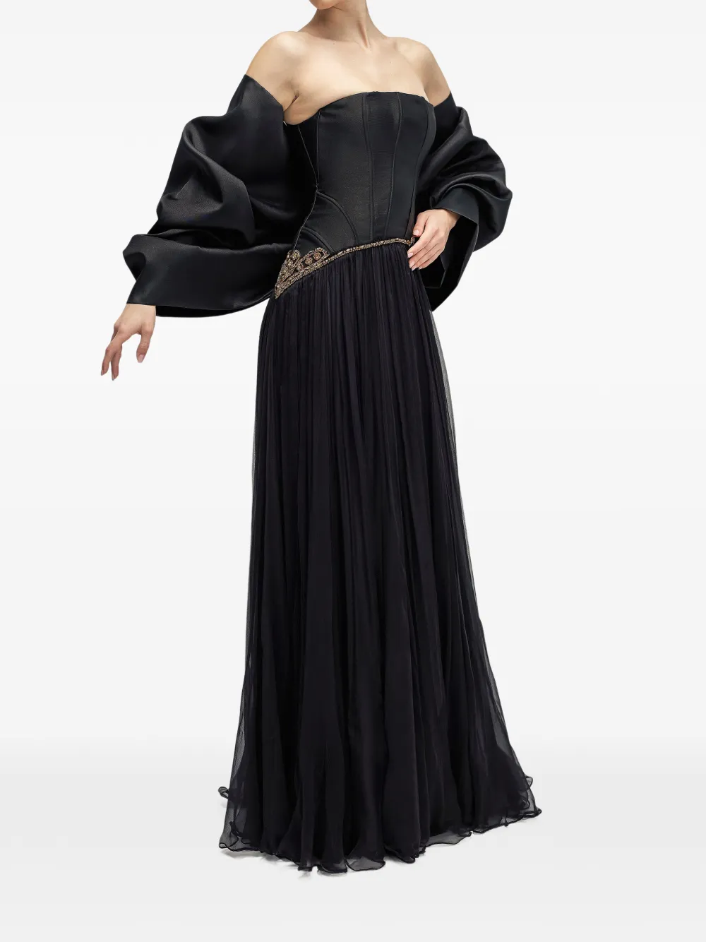 ARAFTU embellished gown - Zwart