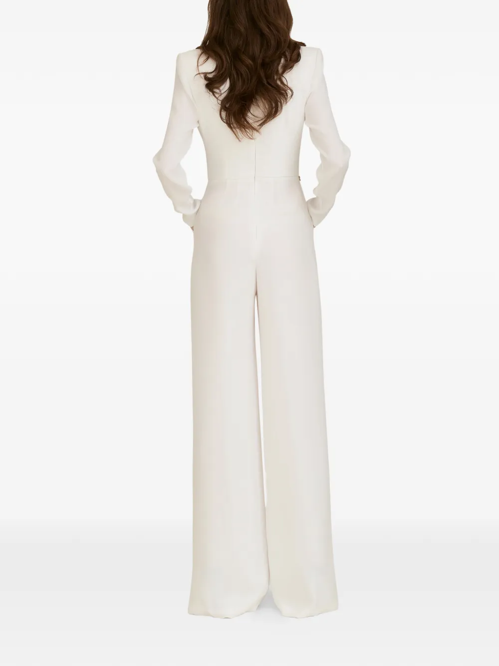  Araftu Embellished Long-sleeve Jumpsuit - White 