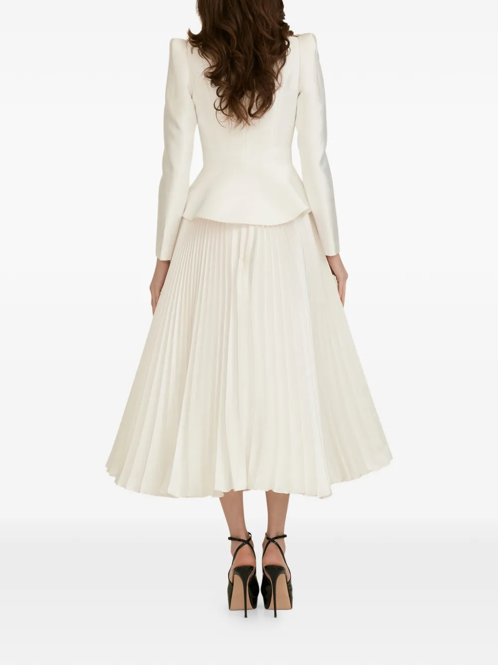  Araftu Embellished Pleated-skirt Suit - White 