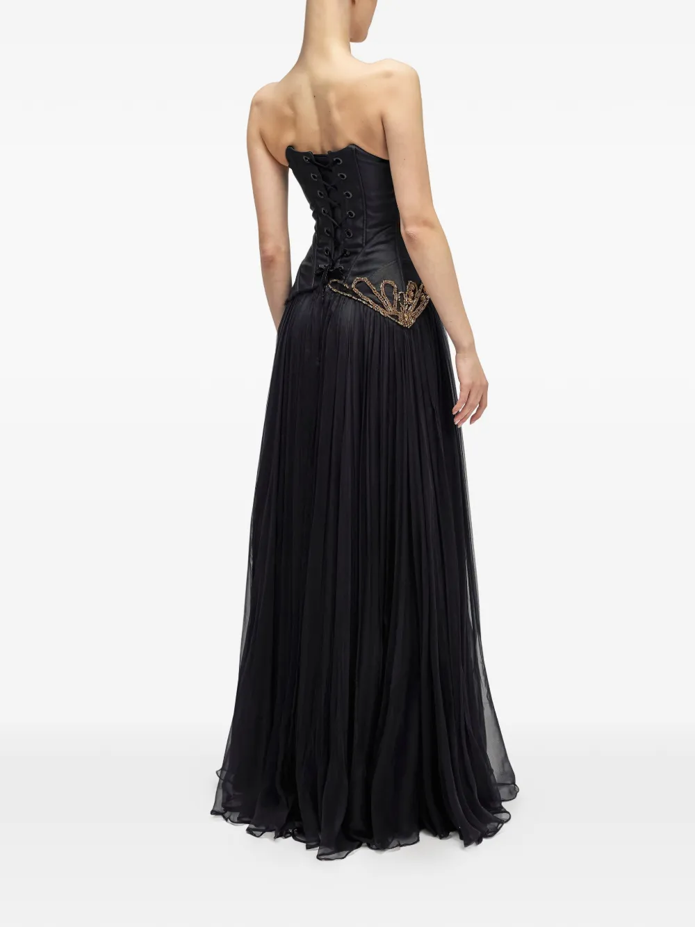  Araftu Strapless Embellished Gown - Black 