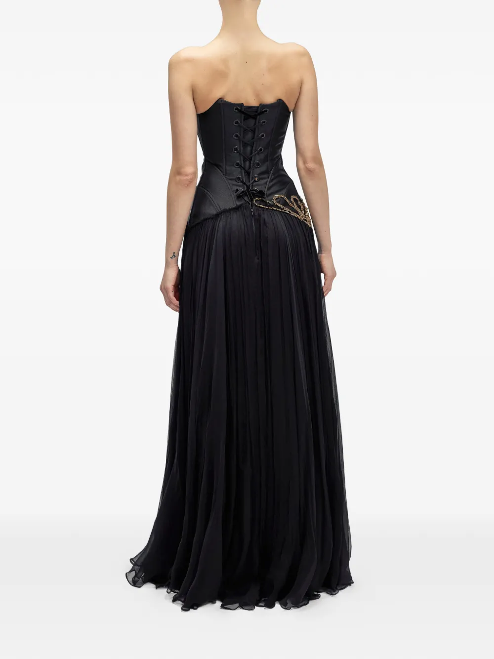 ARAFTU strapless embellished gown - Zwart