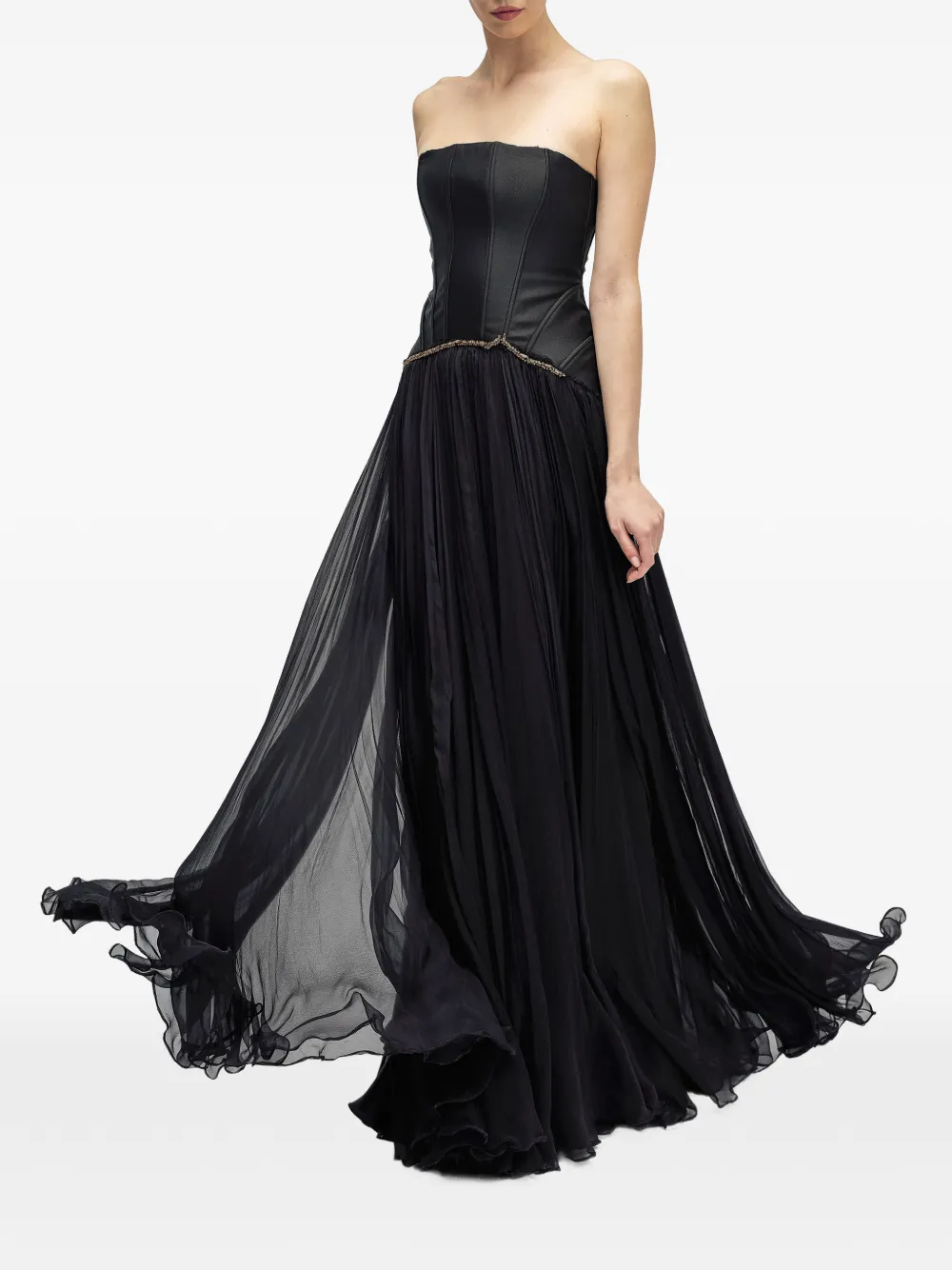 ARAFTU strapless embellished gown - Nero