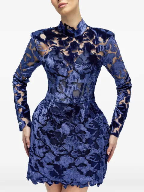 ARAFTU lace long-sleeved mini dress