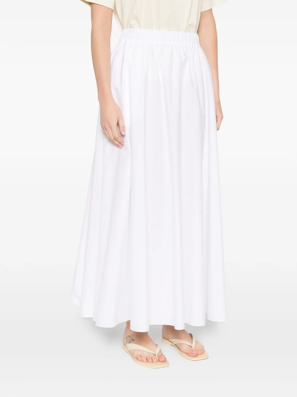 P.A.R.O.S.H. Midi-rok met elastische taille Wit