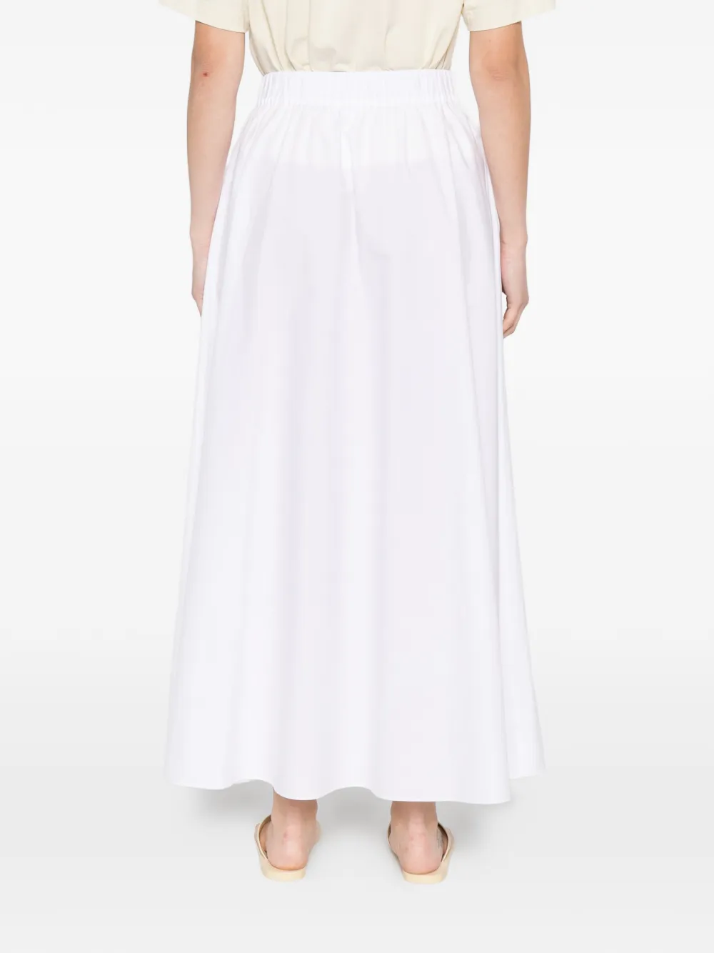 P.A.R.O.S.H. Midi-rok met elastische taille Wit