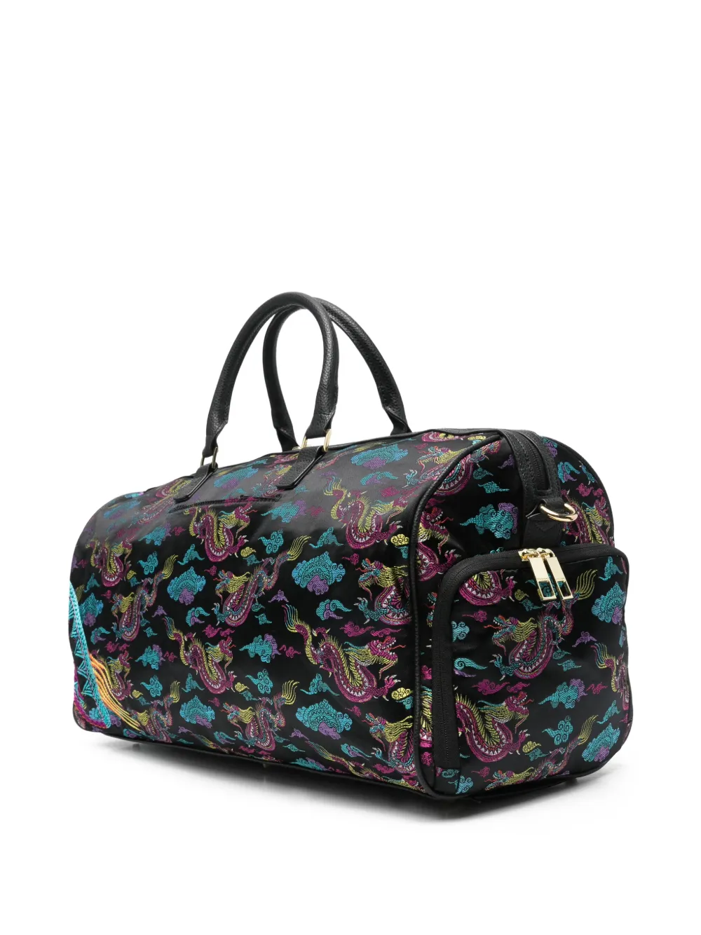  Sprayground Dragon Print Luggage Bag - Black 