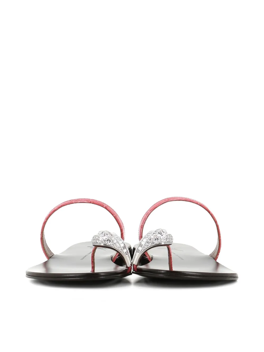 Giuseppe Zanotti crystal embellished leather sandals Roze