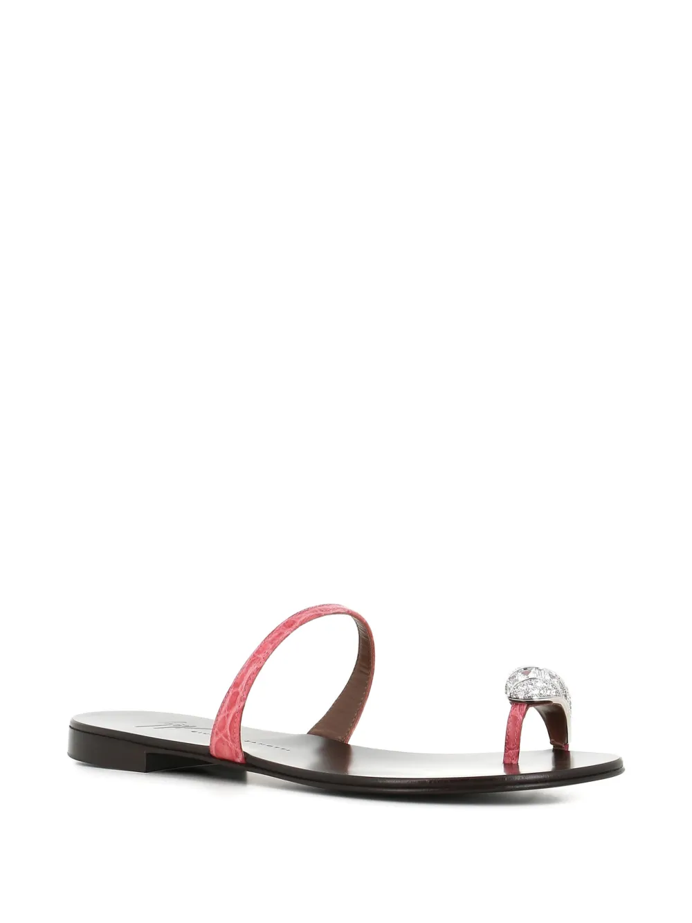 Giuseppe Zanotti crystal embellished leather sandals Roze