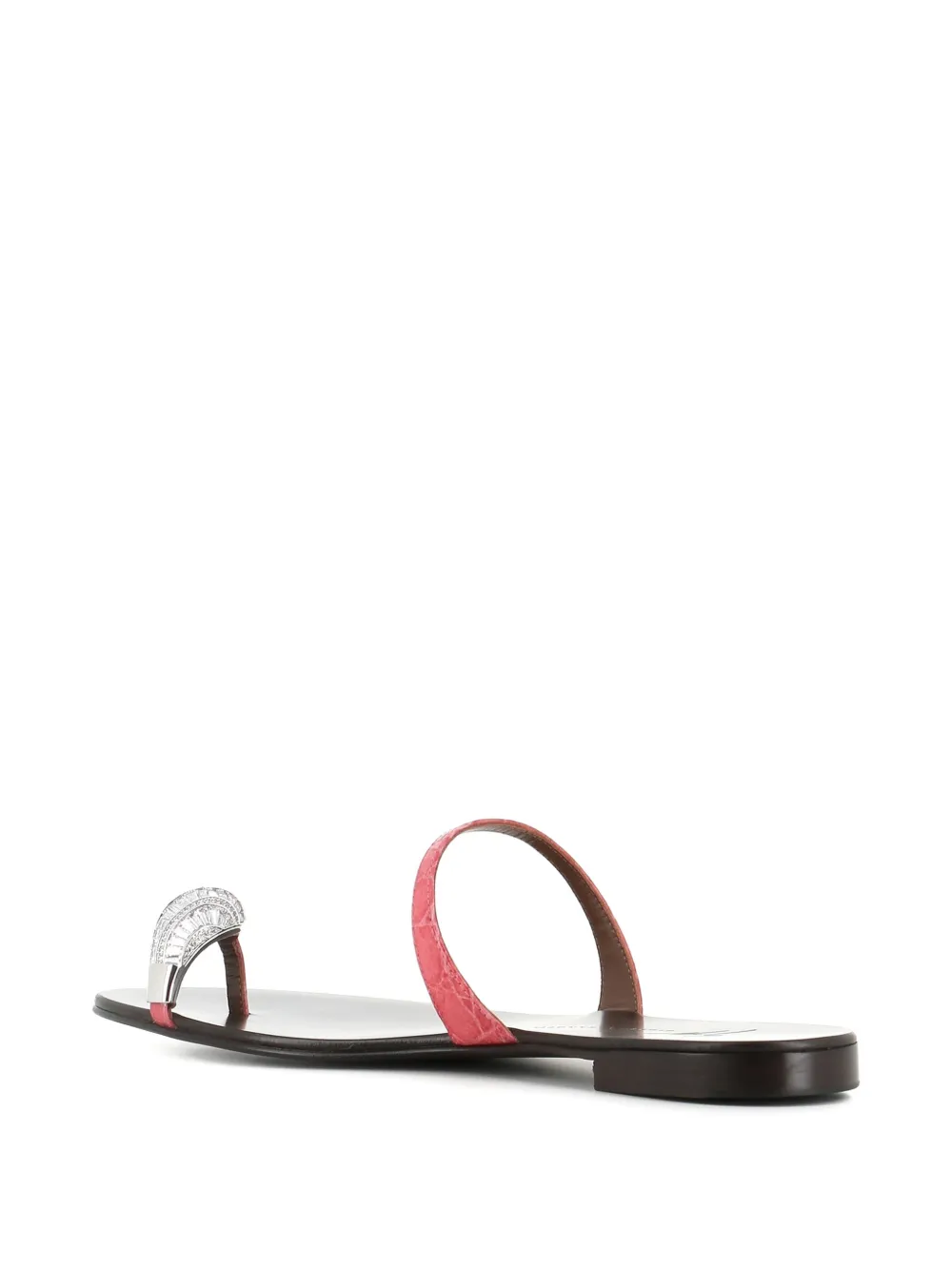 Giuseppe Zanotti crystal embellished leather sandals Roze