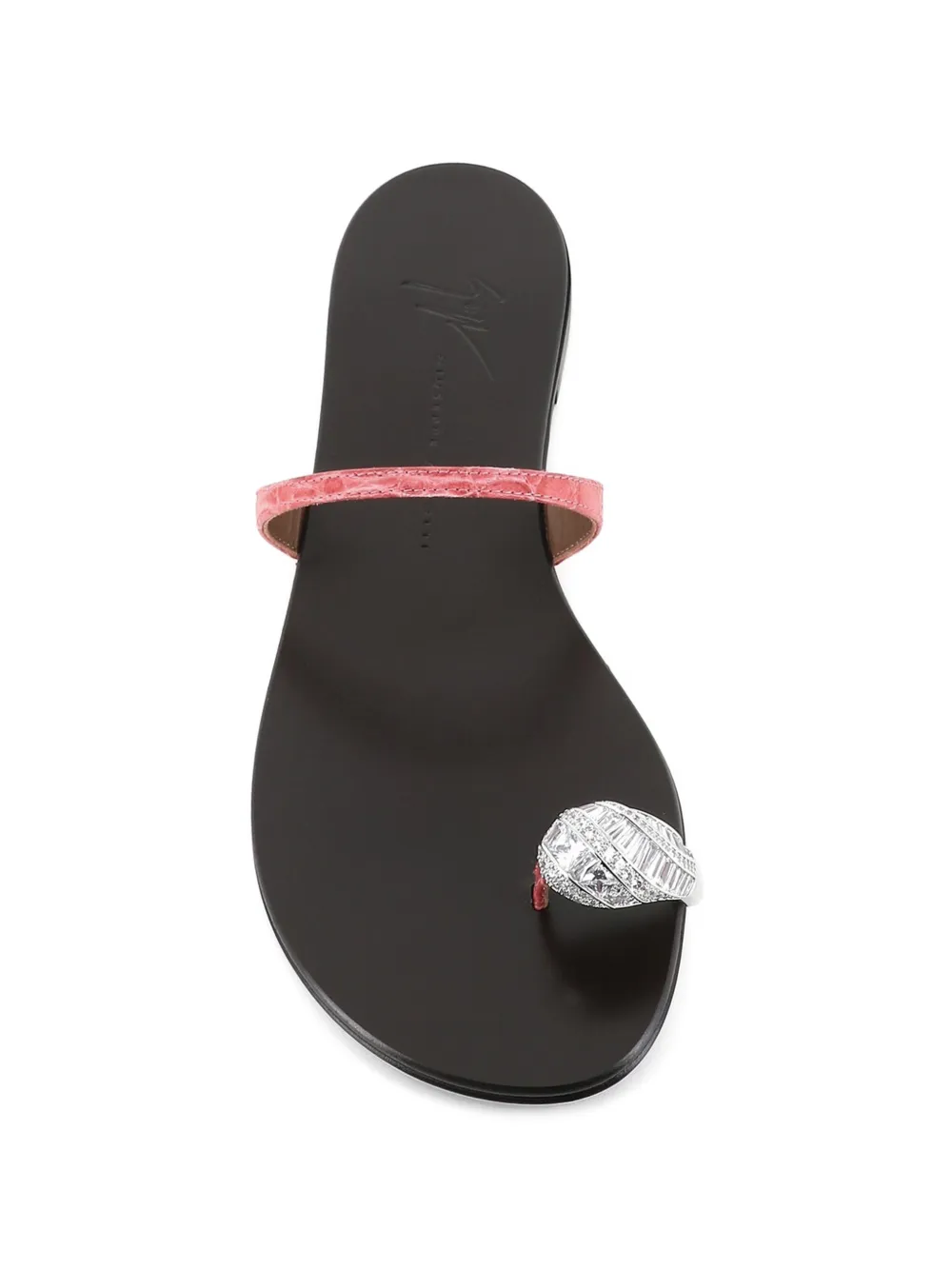 Giuseppe Zanotti crystal embellished leather sandals Roze