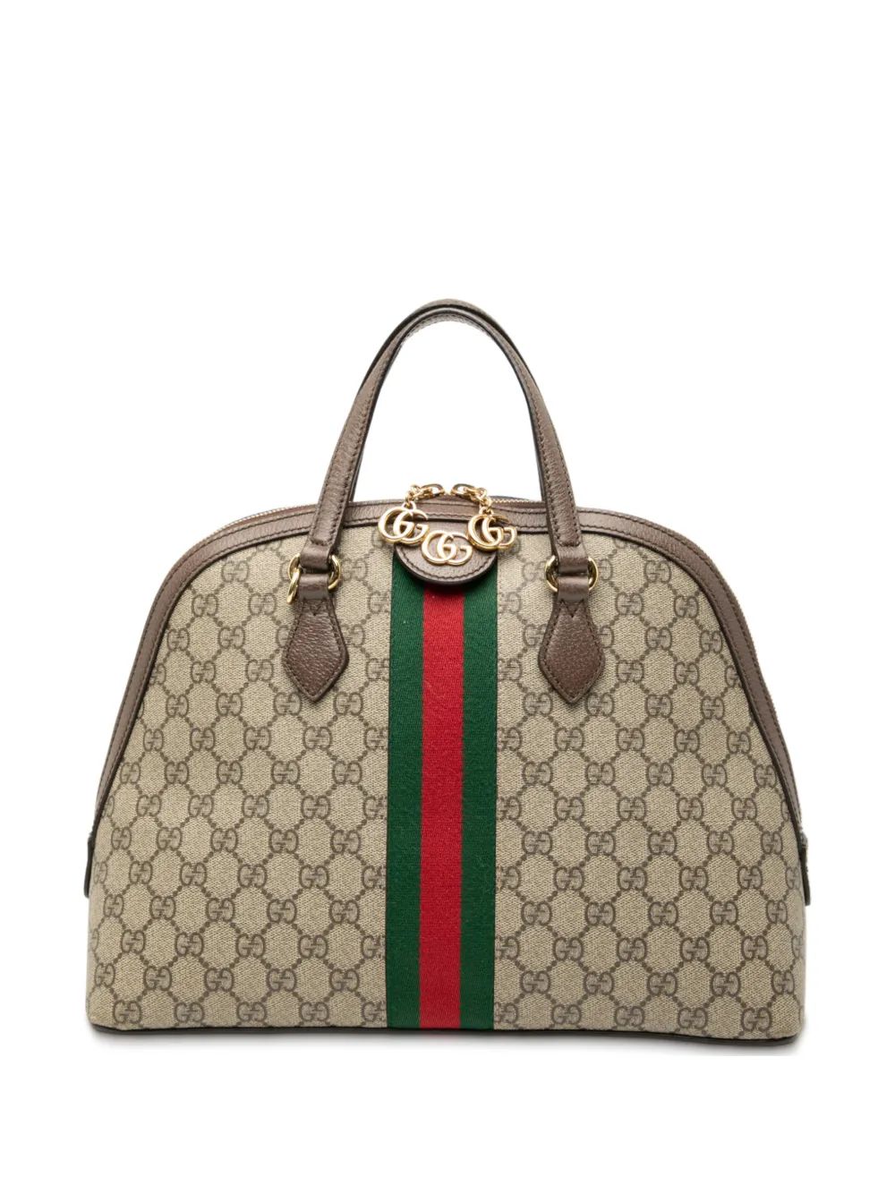 Gucci Pre-Owned 2016-2025 Medium GG Supreme Ophidia Web satchel - Marrone