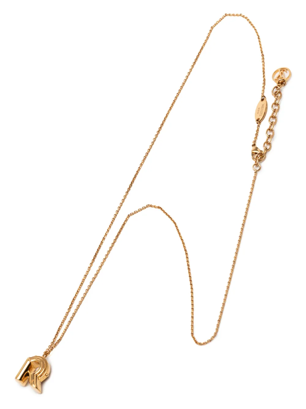 Louis Vuitton Pre-Owned 2015 Gold Plated LV and Me Letter R Pendant Necklace costume necklace - Oro