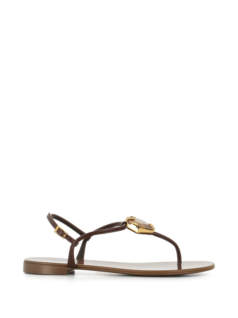Giuseppe Zanotti gemstone detail leather sandals Bruin