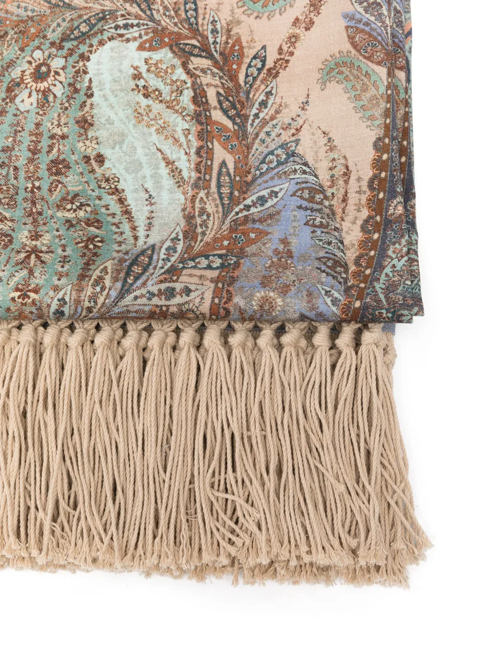  Zimmermann Tapestry Blue Multi Fringed Towel - Neutrals 
