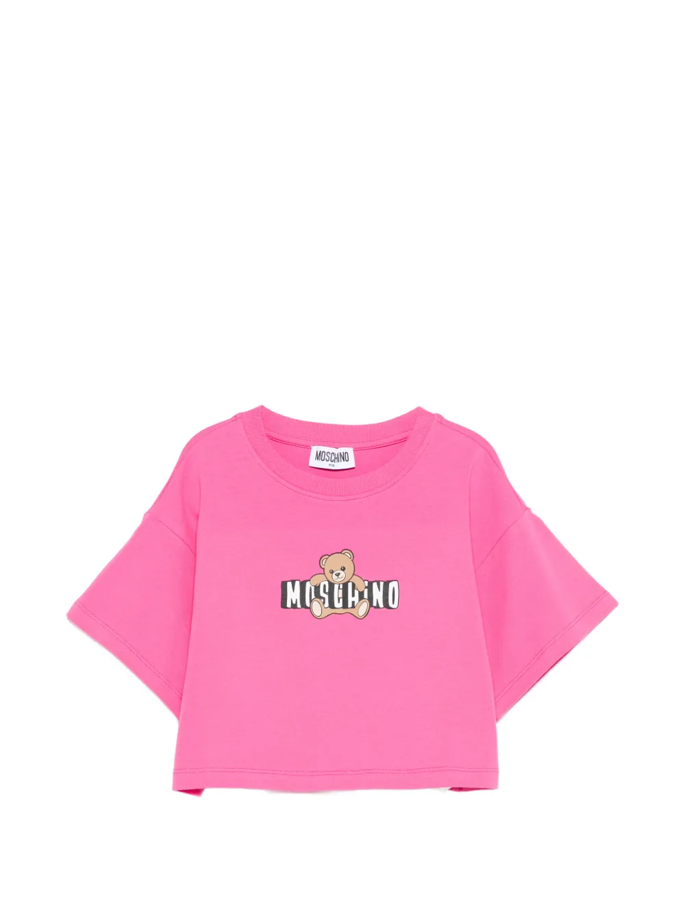 Moschino Kids teddy-detail T-shirt - Rosa