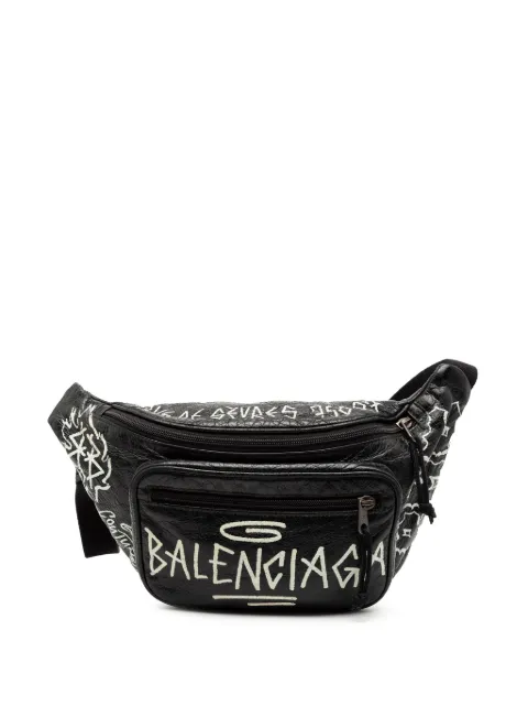 Balenciaga Pre-Owned cangurera Grafiti Explorer de piel de cordero 2018