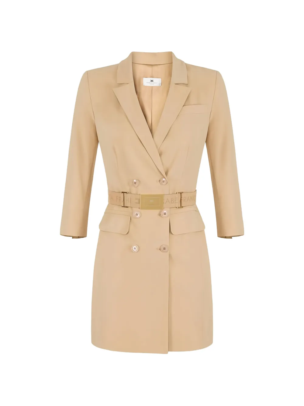 Elisabetta Franchi lapel belted mini dress - Toni neutri