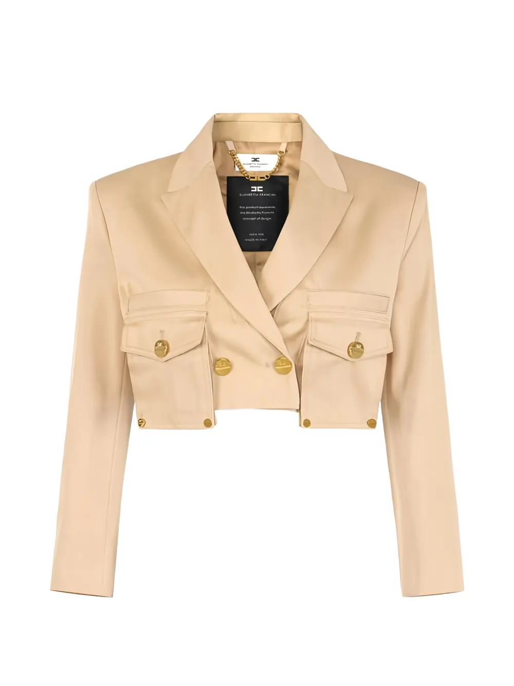 Elisabetta Franchi cargo-pocket double-breasted jacket - Toni neutri