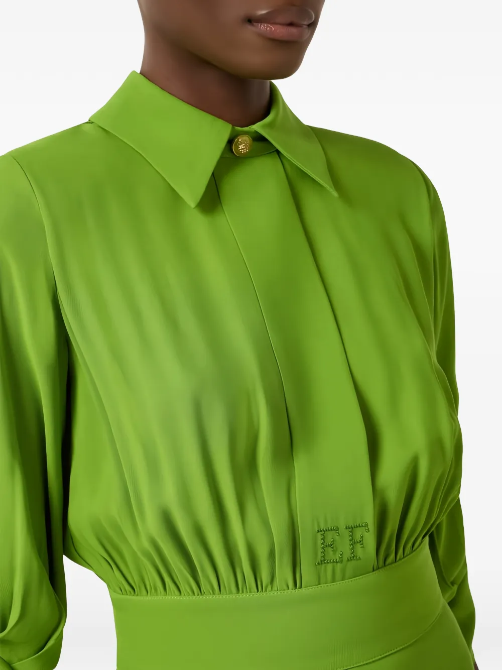 Elisabetta Franchi Midi-jurk met knopen Groen