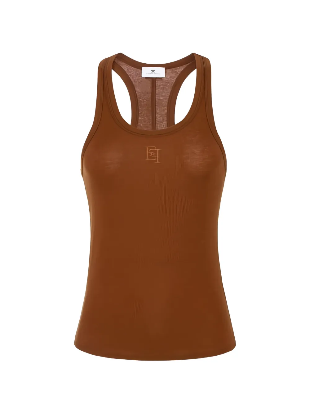 Elisabetta Franchi embroidered-logo tank top - Marrone