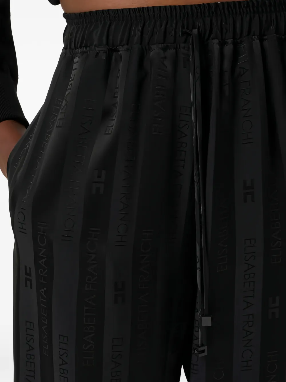 Elisabetta Franchi Gestreepte broek Zwart