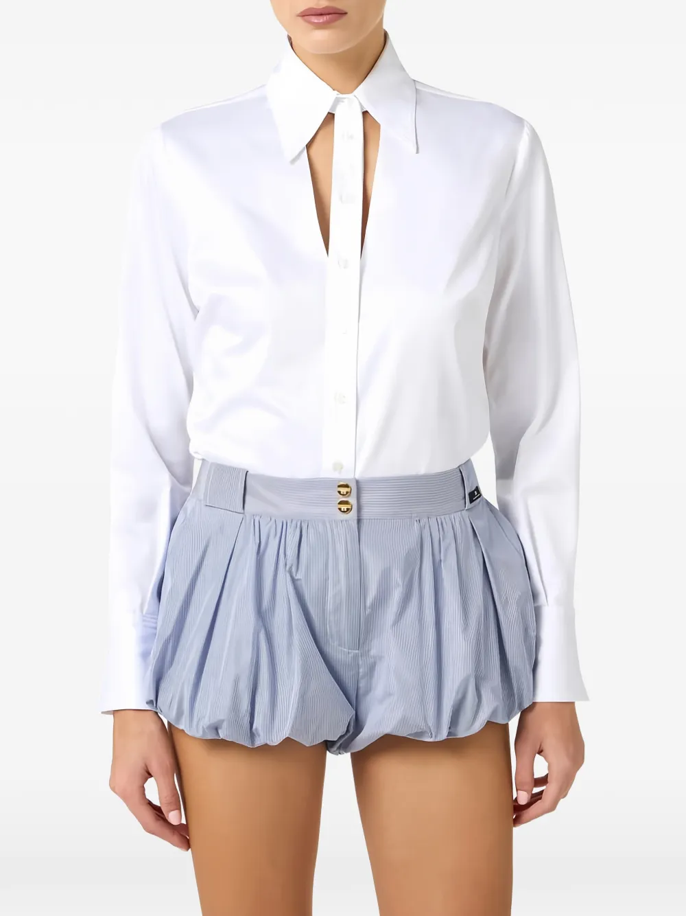 Elisabetta Franchi Blouse met borduurwerk en uitgesneden details Wit