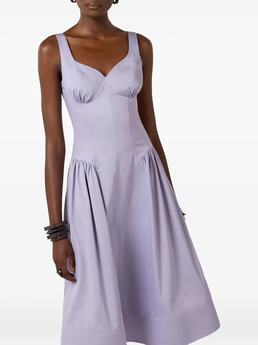 Elisabetta Franchi Gesmockte midi-jurk Paars