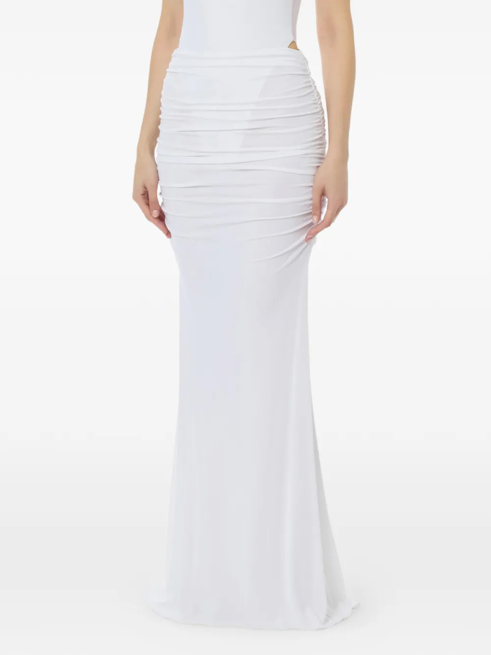 Elisabetta Franchi draped detail maxi skirt - Weiß