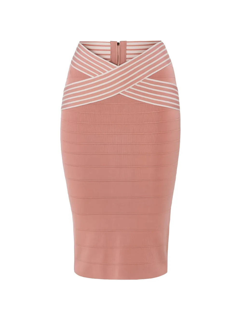 Elisabetta Franchi striped-detail midi skirt - Rosa