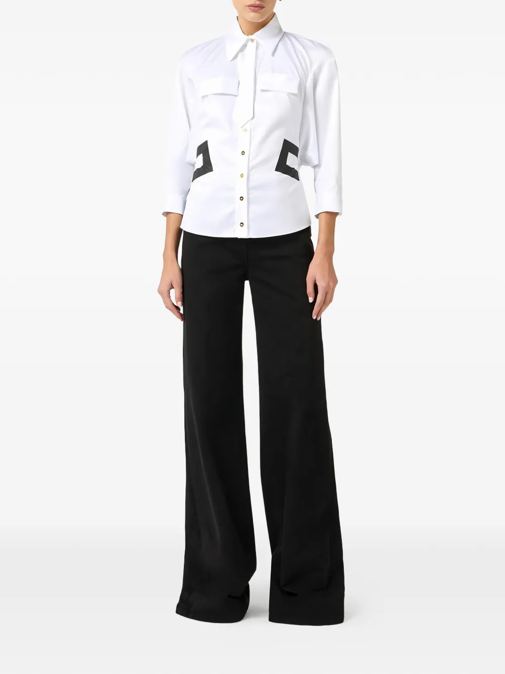 Elisabetta Franchi tie-detail shirt - Wit