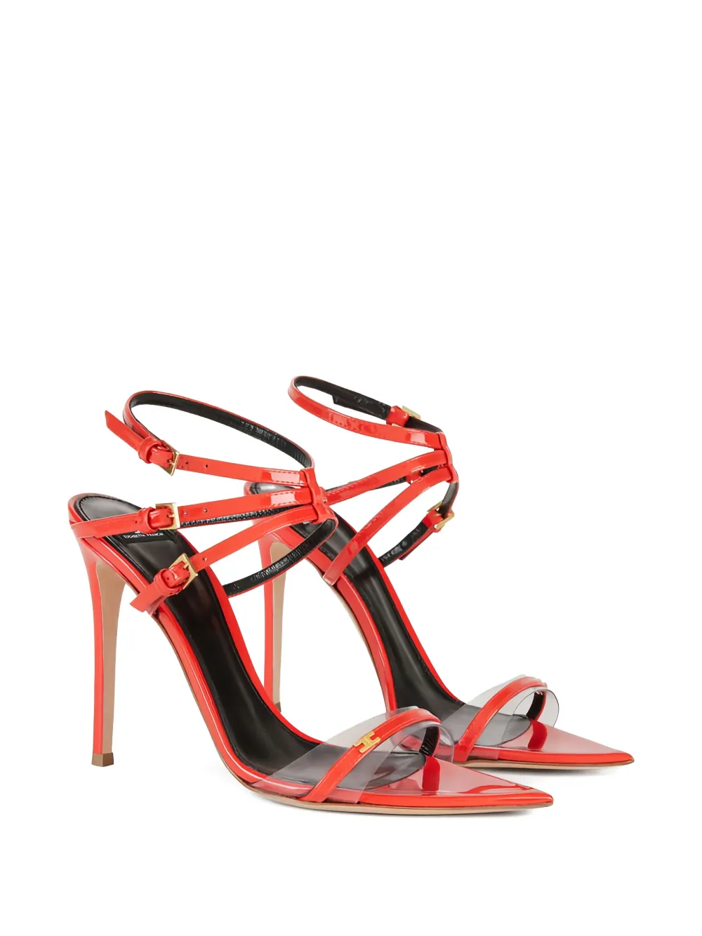 Elisabetta Franchi stiletto leather sandals Rood