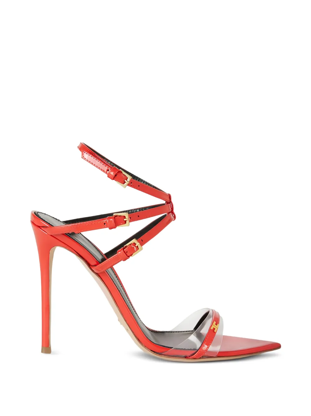 Elisabetta Franchi stiletto leather sandals Rood