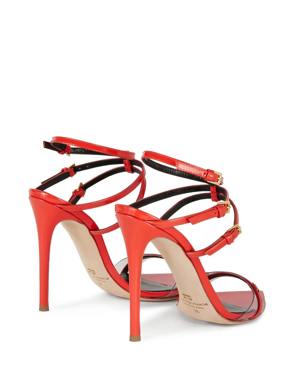 Elisabetta Franchi Stiletto leren sandalen Rood