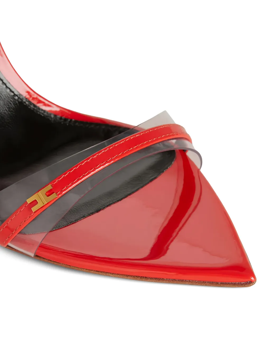 Elisabetta Franchi Stiletto leren sandalen Rood