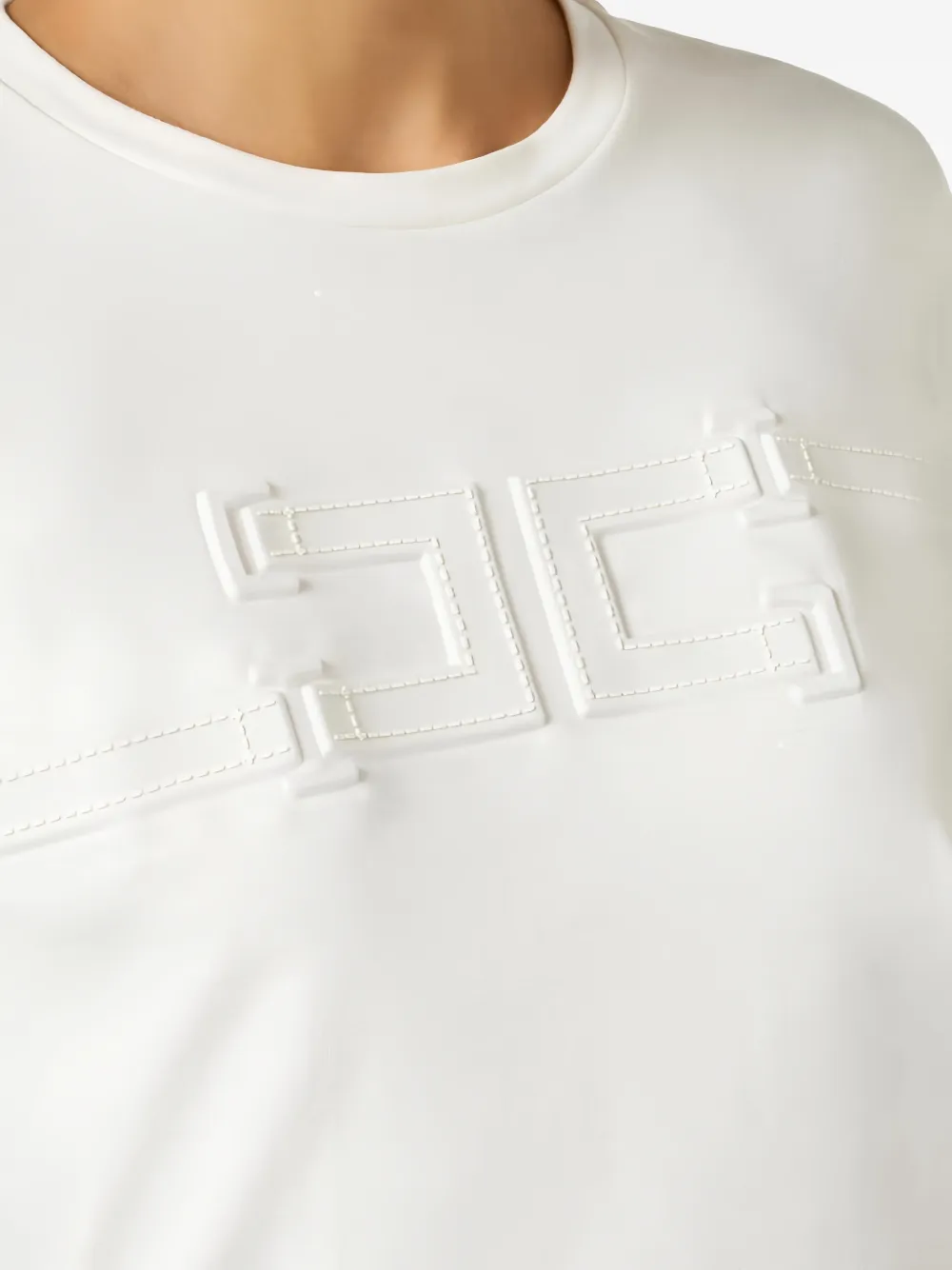 Elisabetta Franchi T-shirt met logo-reliëf Wit