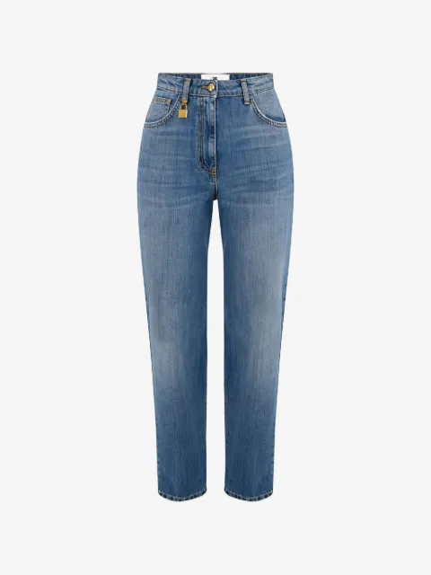 Elisabetta Franchi balloon jeans with jewelled padlock