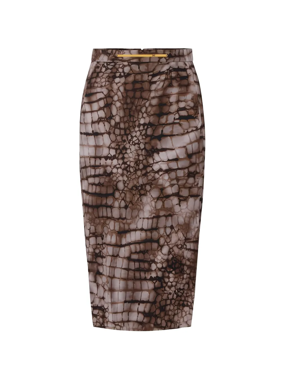 Elisabetta Franchi alligator-patterned midi skirt - Marrone