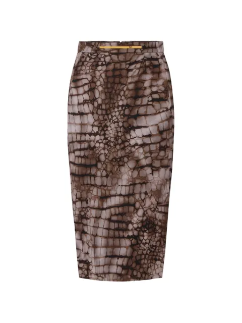 Elisabetta Franchi alligator-patterned midi skirt