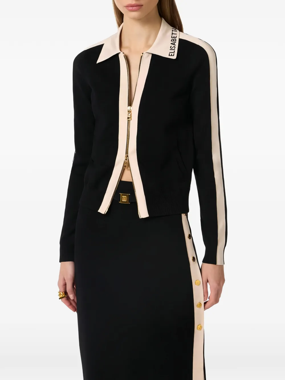 Elisabetta Franchi Vest met logodetail Zwart