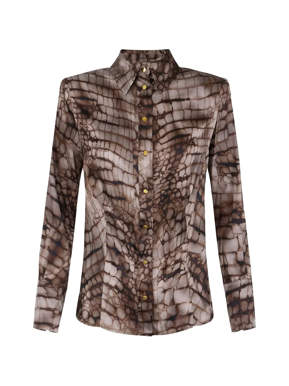 Elisabetta Franchi alligator-print shirt - Braun