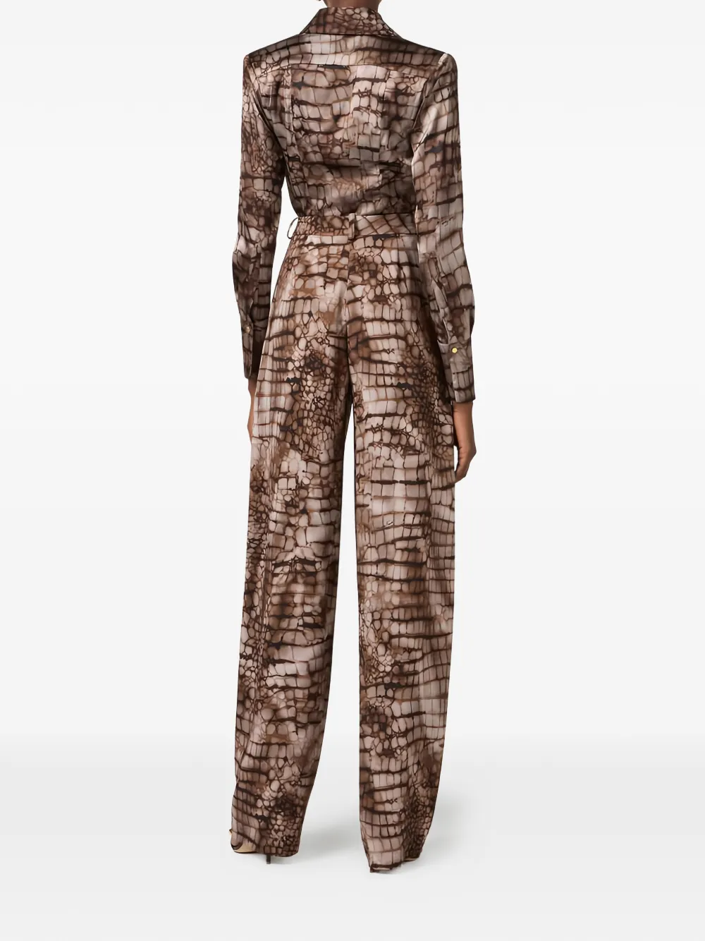 Elisabetta Franchi Blouse met alligatorprint Bruin