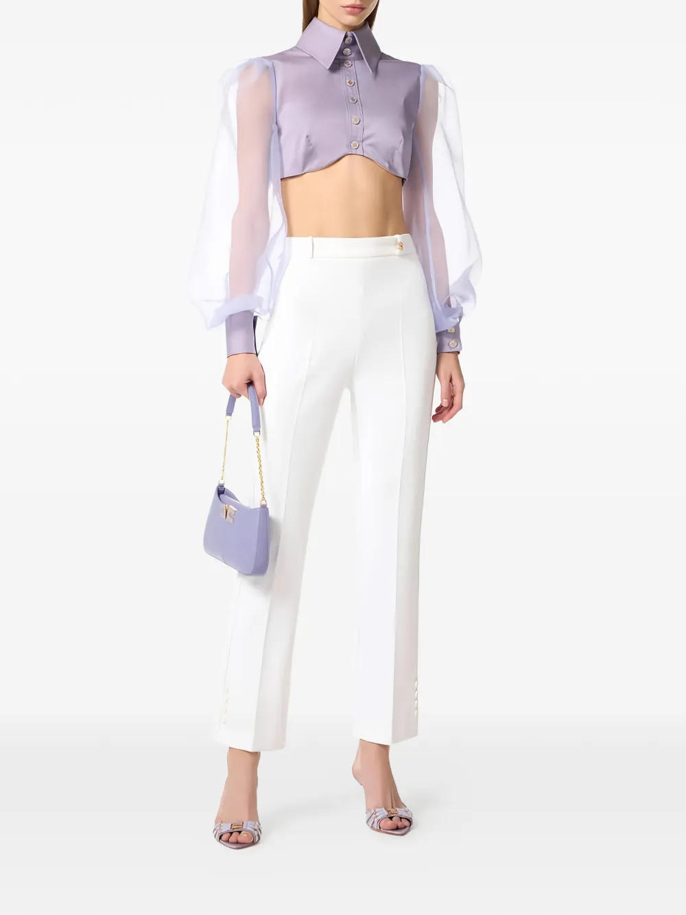 Elisabetta Franchi balloon-sleeve shirt - Paars