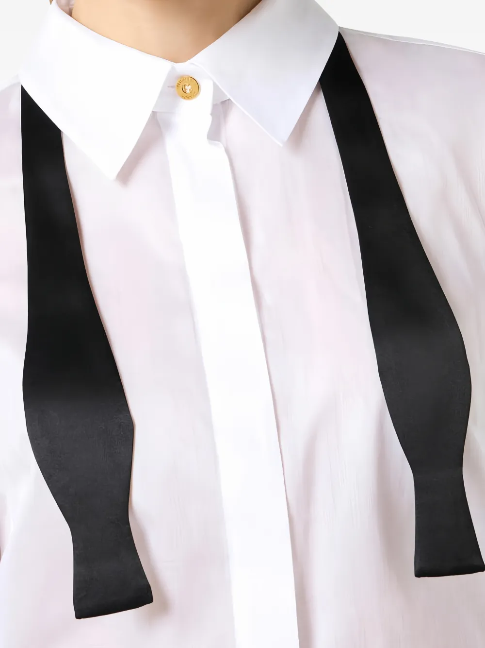 Elisabetta Franchi Katoenen blouse met strik Wit