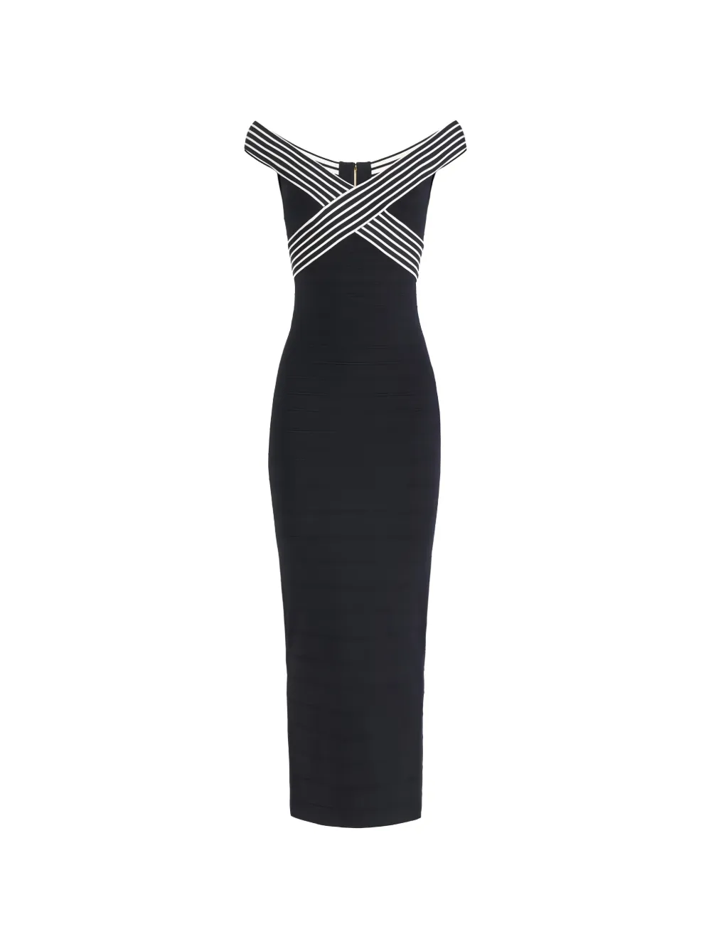 Elisabetta Franchi striped long dress - Nero