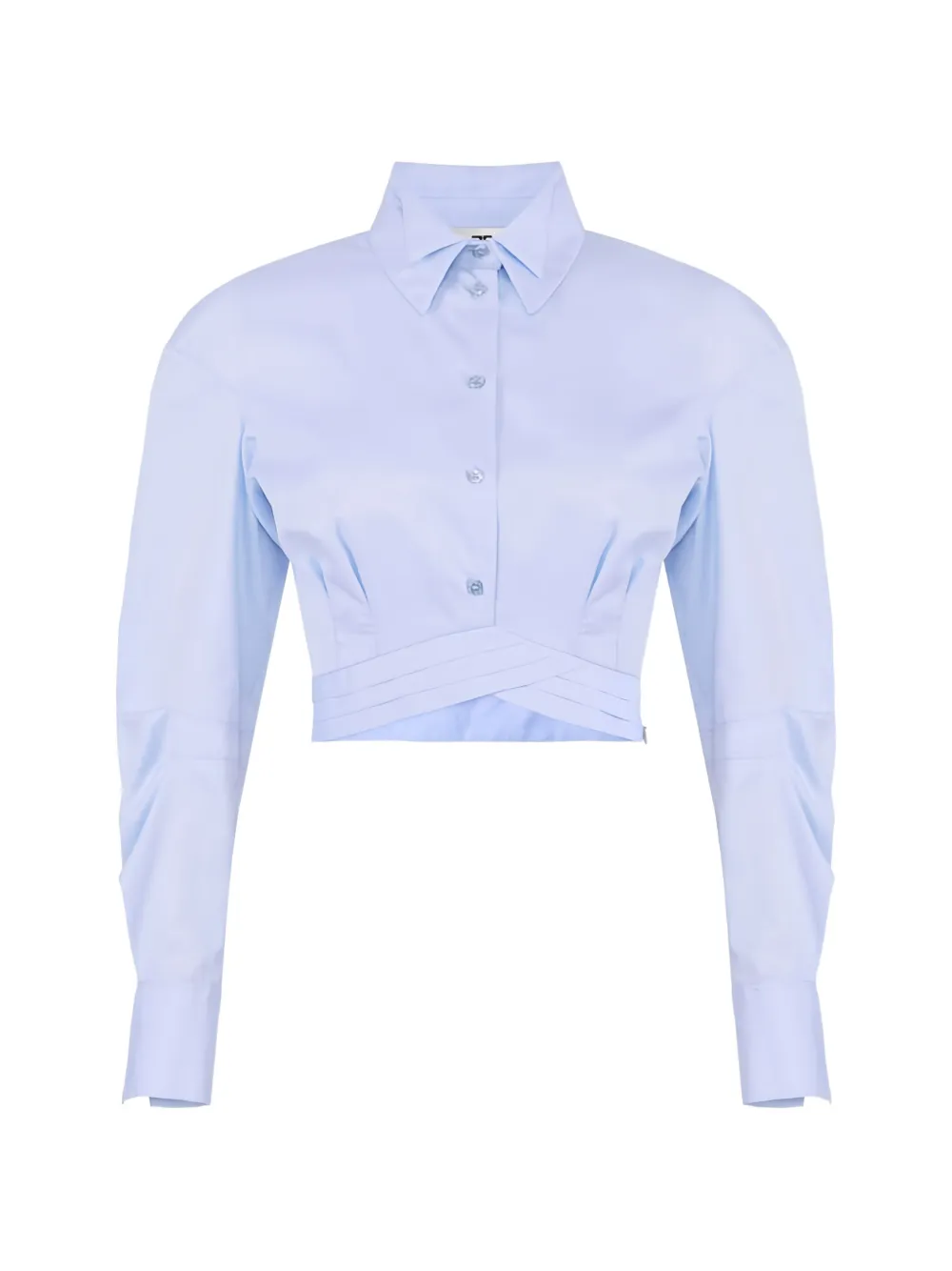 Elisabetta Franchi double-collar cropped shirt - Blu