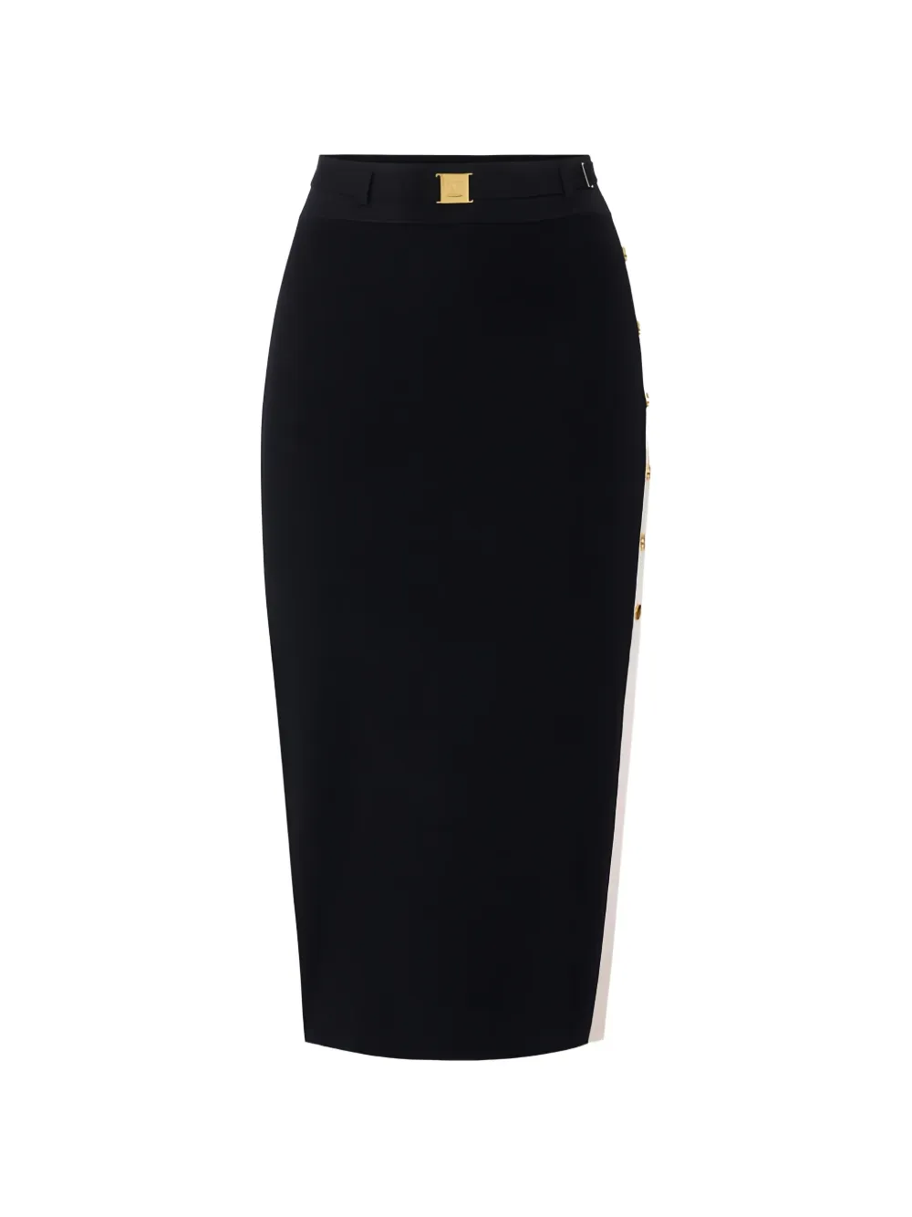 Elisabetta Franchi knit side-slit midi skirt - Nero