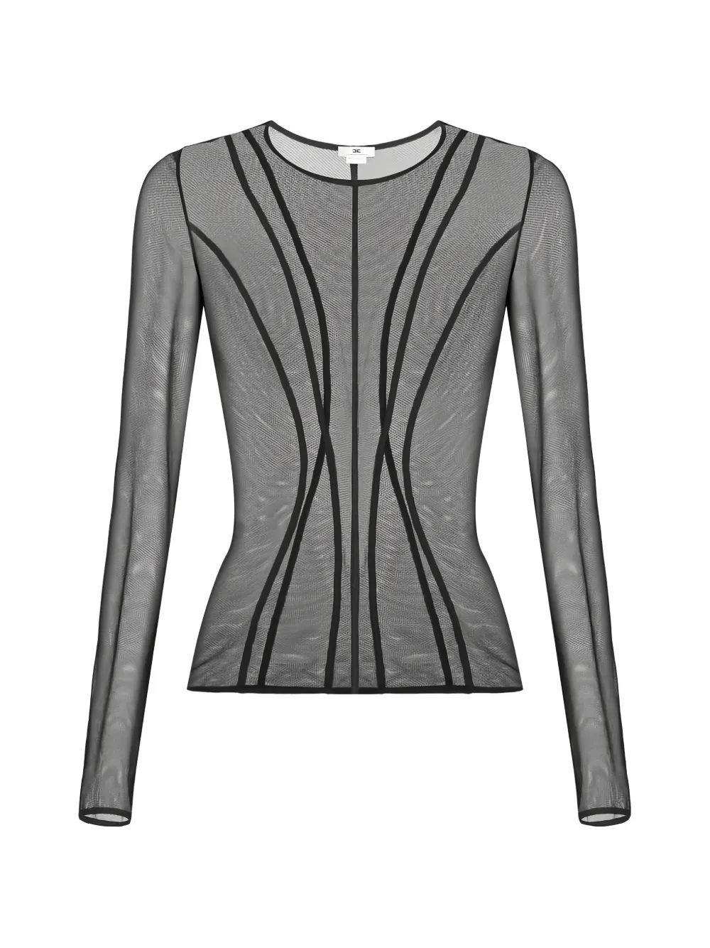 Elisabetta Franchi tulle bustier-cut top - Schwarz