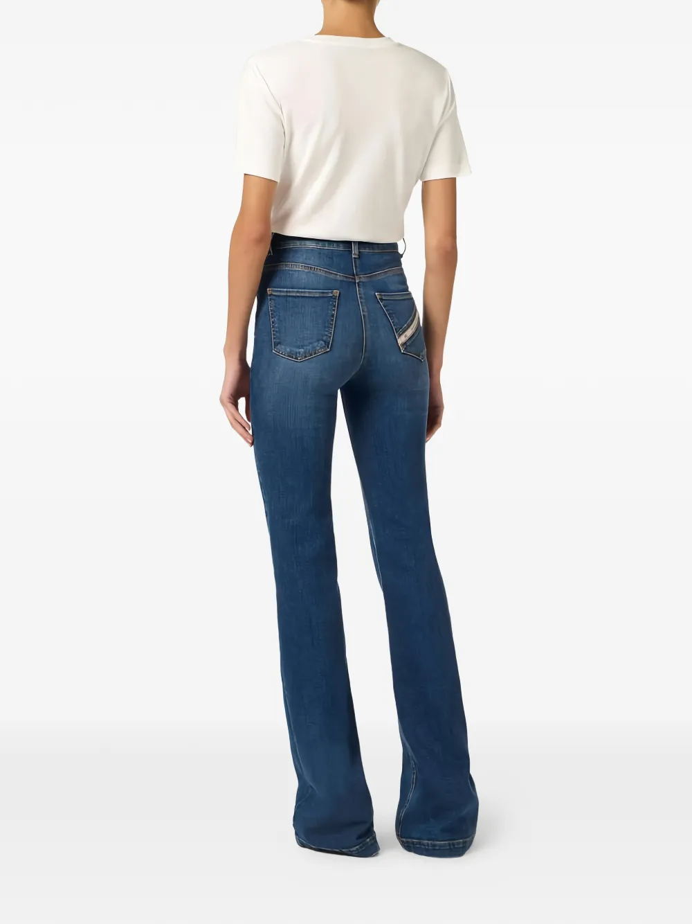 Elisabetta Franchi T-shirt met geborduurd logo Wit