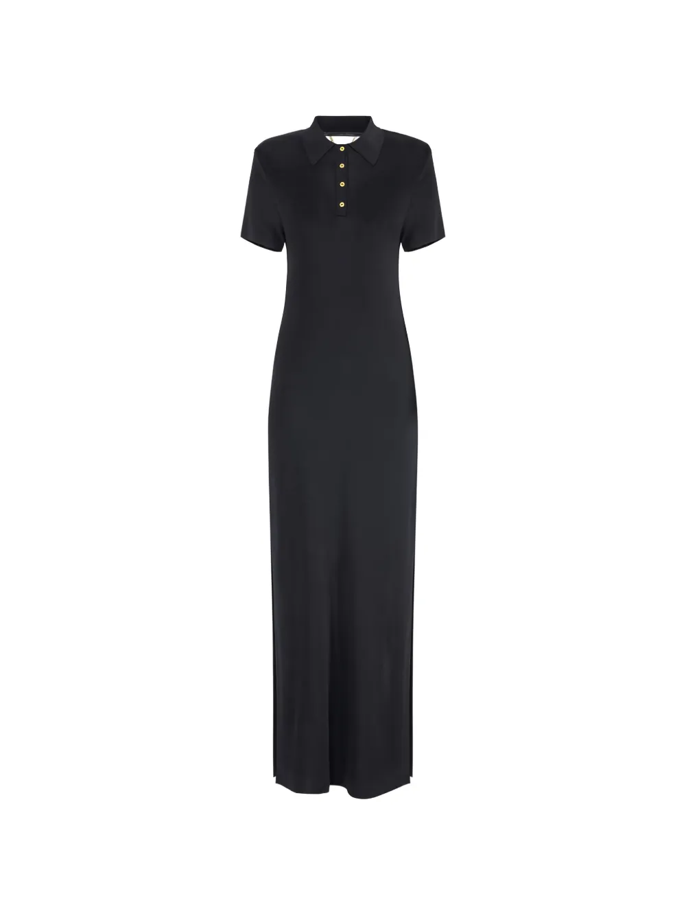 Elisabetta Franchi polo-shirt cut-out knit maxi dress - Nero